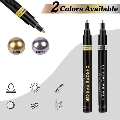 #ad Metallic Liquid Chrome Mirror Marker Pen Waterproof Paint Pens Craftwork DIY Pen $4.05