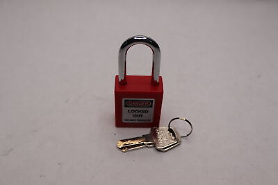 #ad Lockout Tagout Safety Padlock with Key Red 1 1 2quot; Shackle 00308 $5.04
