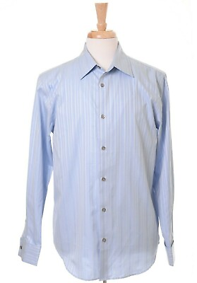 #ad Calvin Klein Light Blue Regular Fit 100% Cotton French Cuff Mens Dress Shirt $12.99