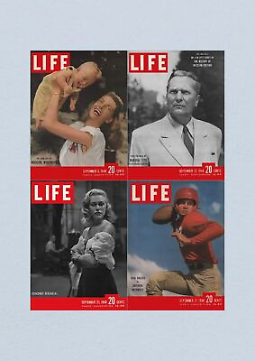 #ad Life Magazine Lot of 4 Full Month of September 1948 6 13 20 27 JOAN DIENER $81.00