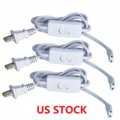 #ad 3pcs T5 Power Cable Extension Cord With Switch Connector Two Holes US Plug 5.4ft $16.98
