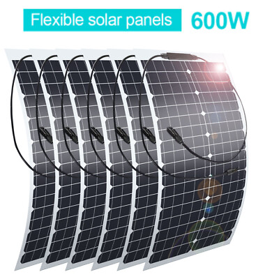 #ad 600W Watt 18V Flexible Mono Solar Panel Home RV Rooftop Camping Off Grid Power $285.99