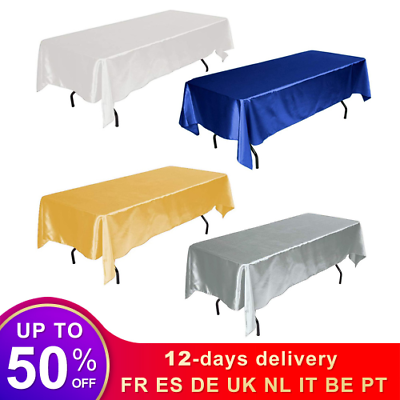 #ad Rectangle Satin Tablecloth Table Cloth OverlaysShower Birthday Events Banquet $18.11