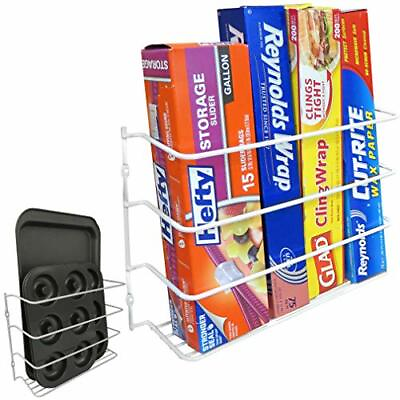 #ad Wrap Organizer Rack Holder Foil Wall Mount Cabinet Door Pantry Kitchen Storage $19.00
