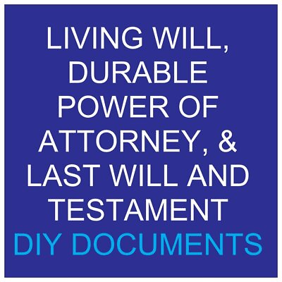 #ad MAILED Durable Power of Attorney Living Will and Last Will amp; Testament DIY KIT $12.97