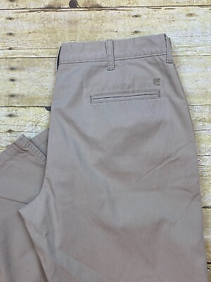 #ad LK Life Made Simple Straight Khaki By Haggar Pants 36W 32L Khaki Flat Front $12.49