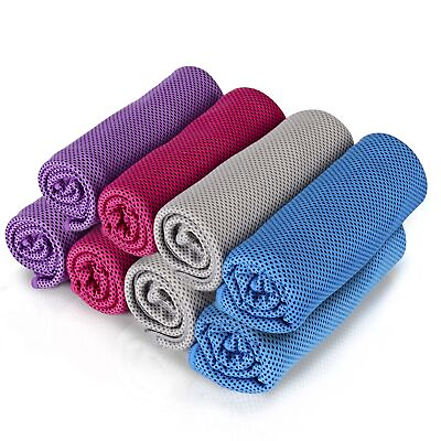 #ad 8Packs Cooling Towel 40quot;x 12quot; Ice Towel Microfiber Towel Soft Breathable Chil... $28.87