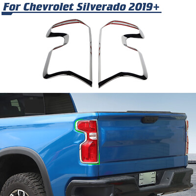 #ad Chrome Rear Taillight Tail Lamp Cover Trim Bezels For Chevy Silverado 1500 2019 $42.69