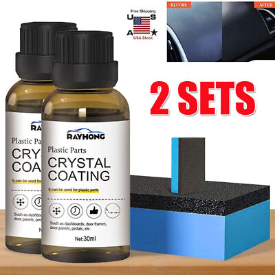 #ad 2 Sets Plastic Parts Crystal Coating Car Refresher Agent Maintenance Accessories $8.99
