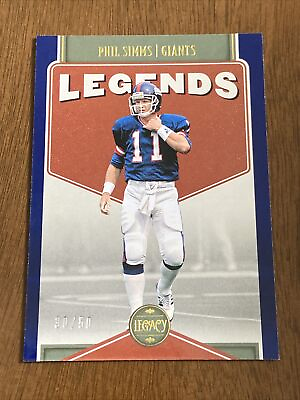 #ad 2022 Legacy Legends #124 Phil Simms Blue #’ed 30 50 New York Giants $10.00