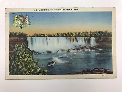 #ad vintage 1941 American falls of Niagara from Canada post card $3.99
