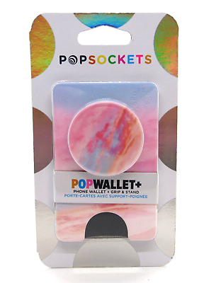 #ad PopSockets Popwallet Cell Phone Wallet amp; Grip Stand Pink Clouds PLEASE READ $17.99