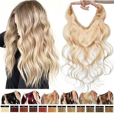 #ad Thick Hidden Wire In 100% Remy Human Hair Extensions One Piece Wavy BLONDE $78.09