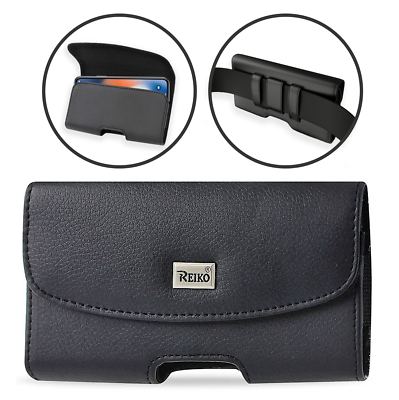 #ad REIKO LEATHER POUCH BELT LOOP CLIP HOLSTER FITS THIN SLIM CASE ON iPhone X 11 12 $8.89