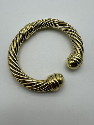 #ad David Yurman 14k Yellow Gold Cable 10mm Cuff Bracelet $3999.99