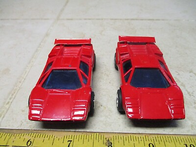 #ad VTG Lot 2 Lamborghini 1 65 Diecast Cars Red Friction Hong Kong B43 Pull Back $19.95