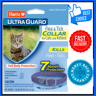 #ad Hartz UltraGuard Purple Flea amp; Tick Collar for Cats and Kittens 7 Month Protec $5.09