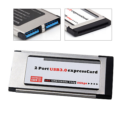 #ad PCI E PCI Express To 2 Port USB 3.0 34 mm Expresscard Card Converter Adapter oNO $9.30