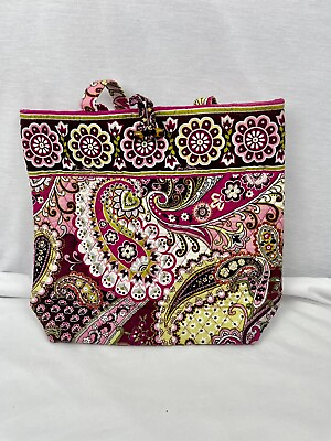 #ad Vera Bradley Very Berry Paisley Villager Tote Handbag Purse Bag Retired $19.95