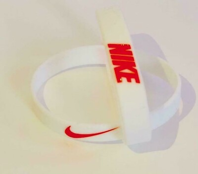 #ad Nike Baller Band Silicone Rubber Bracelet White Red AF1 RETRO 5 Best Rated 🔥 $8.78