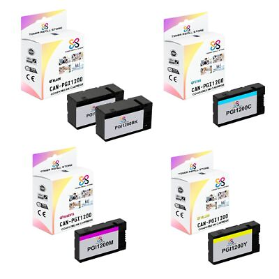 #ad 5PK TRS PGI1200 BCMY HY Compatible for Canon Maxify MB2020 MB2050 Ink Cartridge $31.99