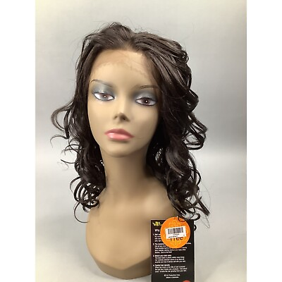 #ad Beauty #2 Darkest Brown Big Curl Lace Front Wig Heat Safe Synthetic Adjustable $49.99