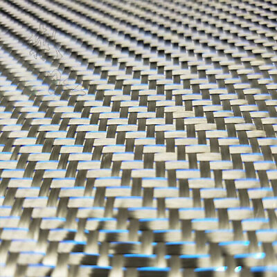 #ad Blue Metallic Black Carbon fiber reflection mixed Twill fabric cloth 250gsm $61.33