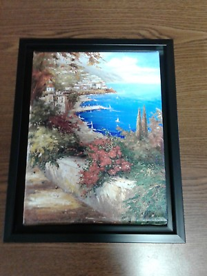 #ad ArtWall 0 Axiano#x27;s Village By The Sea Wrapped Floater framed Canvas 8x10quot; $25.00