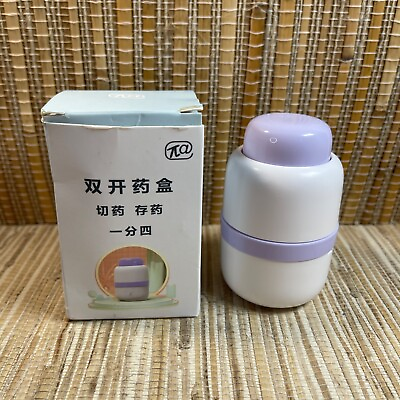 #ad Small Pill Cutter Multifunctional Cutter Storage Container Multi Tablet Purple $10.50