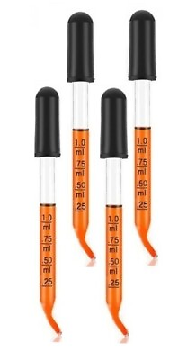 #ad Medicine Art Essential Oils Eye Dropper Graduated 3quot; Curved Tip 1ml 4 Pack $6.99