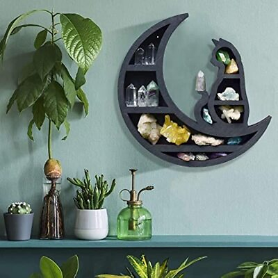 #ad Crystal Display Cat Moon Shelf for Crystals Essential OilsStone Jewelry Holder $24.58