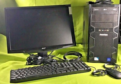 #ad Used Power Spec Intel Pentium Computer w Acer Monitor Keyboard and Mouse $134.15