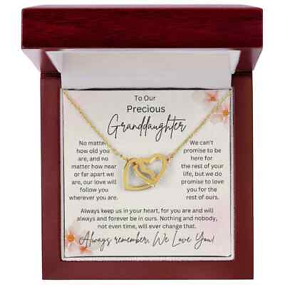 #ad Personalized Gift Granddaughter Interlocking Hearts Necklace $33.99