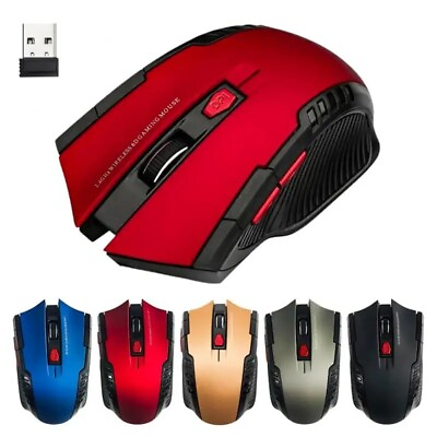 #ad 2.4G 6 Key Wireless Mouse Game Mouse 1600DPI USB Receiver Gaming Mouse $2.99