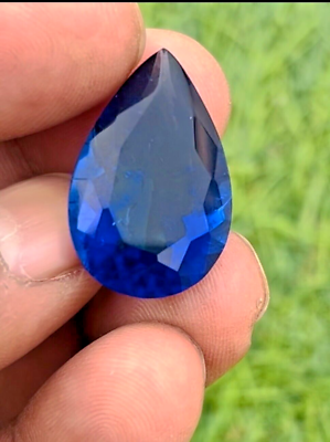 #ad Lab Created Sapphire Blue Pear SHAPE Loose Gemstone 13x22x9 MM $90.00