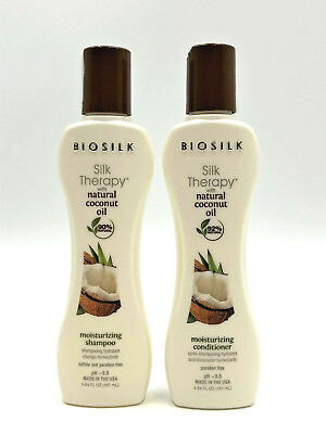 #ad Biosilk Natural Coconut Oil Moisturizing Shampoo amp; Conditioner 5.64oz 92% Vegan $28.79