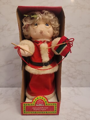 #ad Vintage PADMA Animated Plush Musical Display Figure CHRISTMAS Mss Claus $29.99