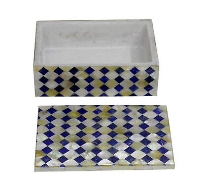#ad Gemstone Random Work Valentine Gift Box for Girlfriend White Marble Jewelry Box $165.00