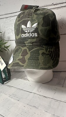 #ad Adidas Women#x27;s Originals Relaxed Olive Cargo Green Camo Adjustable Fit Hat NWT $29.70