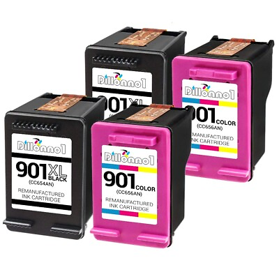 #ad 4PK For HP 901XL 2 Black amp; 2 Color Ink for HP Officejet 4500 G510 Series Printer $43.95
