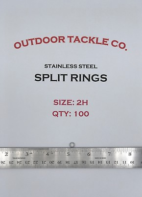 #ad SIZE #2 HEAVY DUTY 2H Stainless Steel Split Rings 100 Count Fishing Tackle USA $8.99