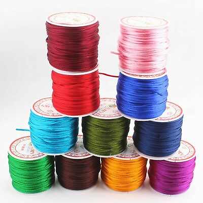 #ad 25 Meters Nylon Chinese Satin Silk Knot Cord 2.5mm RATTAIL Thread Necklace Spool $3.17