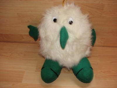 #ad NAMCO Plush 13quot; Furry Vintage 1987 White Shaggy Green Monster Creature $29.56