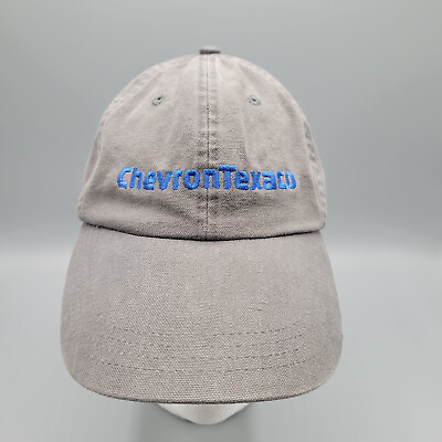 #ad Chevron Texaco Hat Cap Strapback Gray Blue Canvas Automotive Gas Fuel Shop Adult $19.97