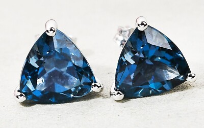 #ad Trillion 6MM London Blue Topaz Earring Women Studs Birthstone Jewelry Gift For $39.99