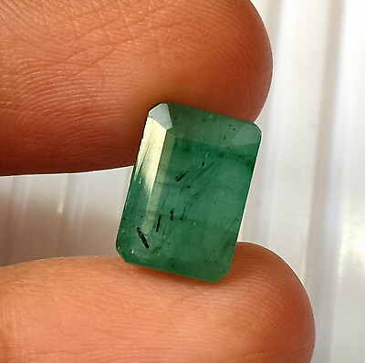 #ad Natural Emerald 5.85 Carat Emerald Cut Zambian Faceted Stone Making RingPendant $54.99