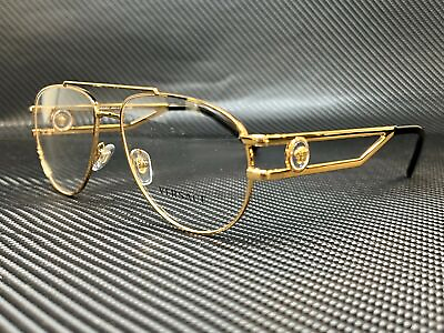 #ad VERSACE VE1269 1002 Gold Pilot Men#x27;s 57 mm Eyeglasses $157.14