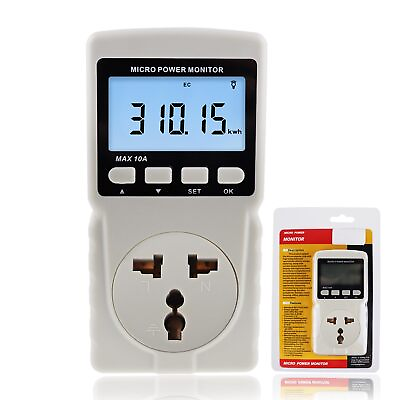 #ad Electricity Usage Monitor Digital Power Meter LCD Plug in Power Watt Voltage ... $31.18