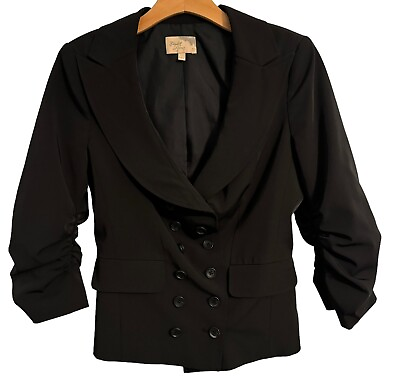 #ad Elizabeth amp; James Blazer Size 10 Black Jacket Long Sleeves Women Jacket $17.54