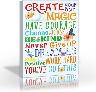 #ad HLNIUC Colorful Positive Quotes Art Prints Motivational Sayings Wall Art Poster $17.70